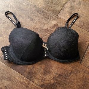 Black Lace Bra underwire light padding 36C